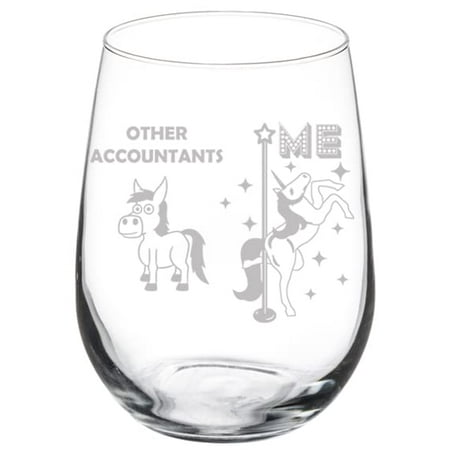 

Wine Glass Goblet Accountant Superstar Unicorn Funny (17 oz Stemless)