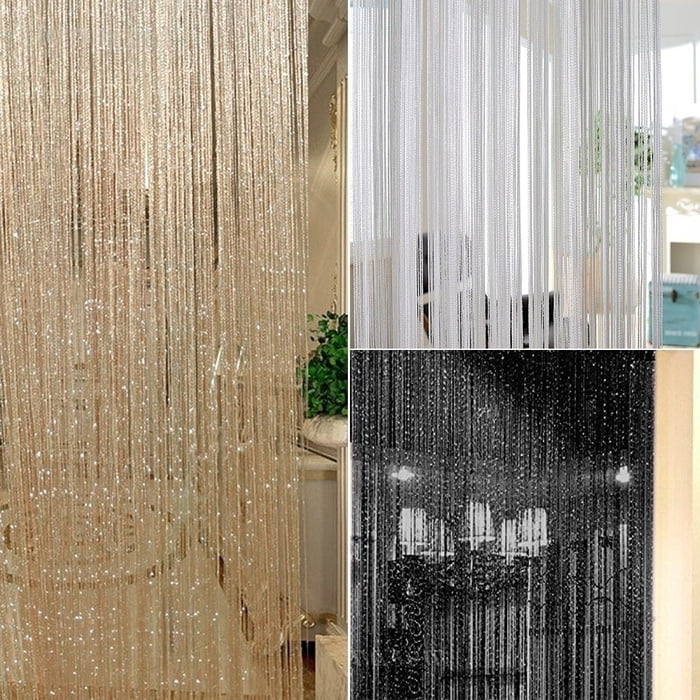 Perfect as Fly Screen Total Size 90 x 200cm Door or Window Panel Decorative Glitter String Tassel Room Partition Divider TRIXES String Dew Drop White Curtain 