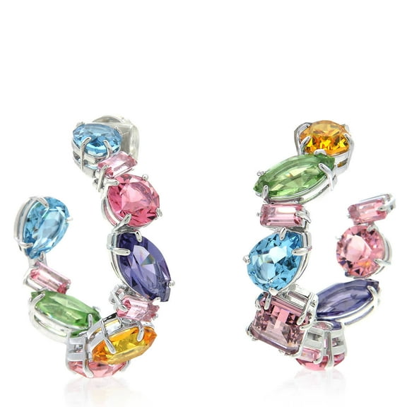 Swarovski Gema Asymmetrical Mini Hoop Earrings