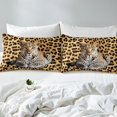 thumbnail image 3 of Cheetah Bed Sheets Set Queen,Black Brown Leopard Print Sheet Set,Safair Animal Theme Sheets,Woodland Wildlife Flat Fitted Sheet,Leopard Top Sheet, 3 of 6