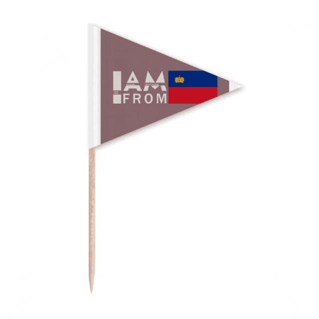 I Am From Liechtenstein Art Deco Fashion Toothpick Triangle Cupcake Toppers Flag