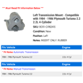 thumbnail image 2 of Left Transmission Mount - Compatible with 1984 - 1986 Plymouth Turismo 2.2 2.2L 4-Cylinder 1985, 2 of 2