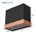 thumbnail image 5 of Akicon 600 CFM Wall Mounted Range Hood, Stainless Steel Range Hood 36 inch, Energy Saving, Ducted Kitchen Hood for Cooking, Powerful Vent Motor, Jet Black with Copper, 5 of 7