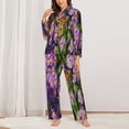 thumbnail image 2 of Picia butterflies and Gardens Pattern Women’s Long-Sleeve Sleepwear Set - Soft 2-Piece Loungewear with Pockets, Comfy PJs for Relaxing Nights-XX-Large, 2 of 7