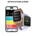 iTech Fusion 3 Unisex Adult Rectangular Smart Watch, Black, Silicone