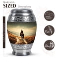 thumbnail image 2 of JAGASY Cowboy Handmade Urn for Sister, Grey Urns for Human Ashes Keepsake, Raining Clouds & Mountain Grass Decorative Urns for Brother, Horse Cremation Urn for Siblings, (3 Inch), 2 of 7