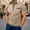 Khaki, variant on Men Polo Shirts Short Sleeve Quarter Button Up Tees Shirts Lightweight Grey Summer Shirts for Men