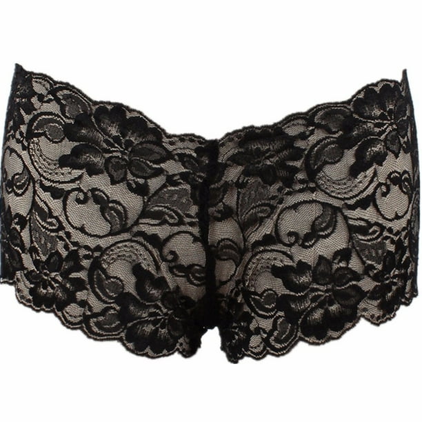 Gibobby Ropa Interior Sexy Bragas de encaje para niña, ropa interior en la cintura, Tanga , Tanga Sexy, lencería, ropa interior breve(Negro, S)