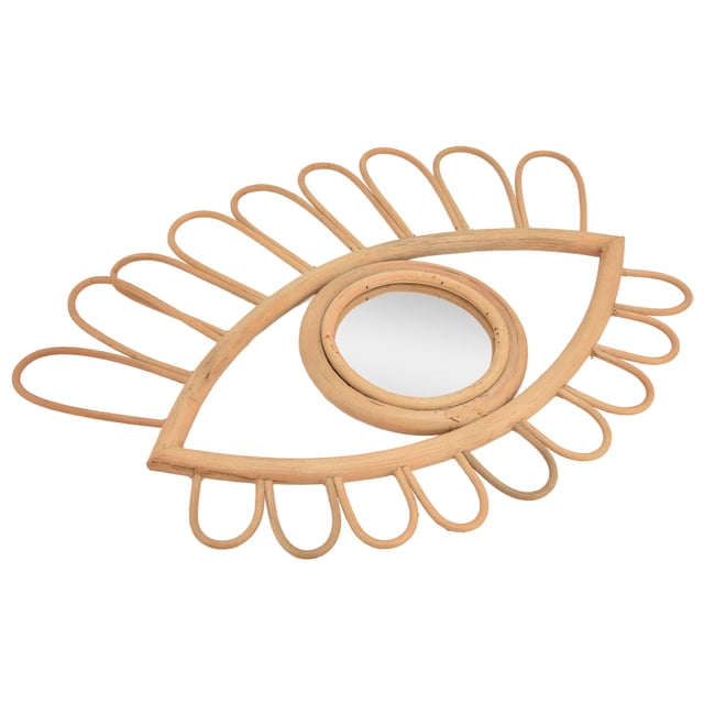 Espejo de ratán decorativo, espejo de pared con forma de ojo de ratán, espejo de ratán tejido a mano, espejo de ratán de calidad profesional