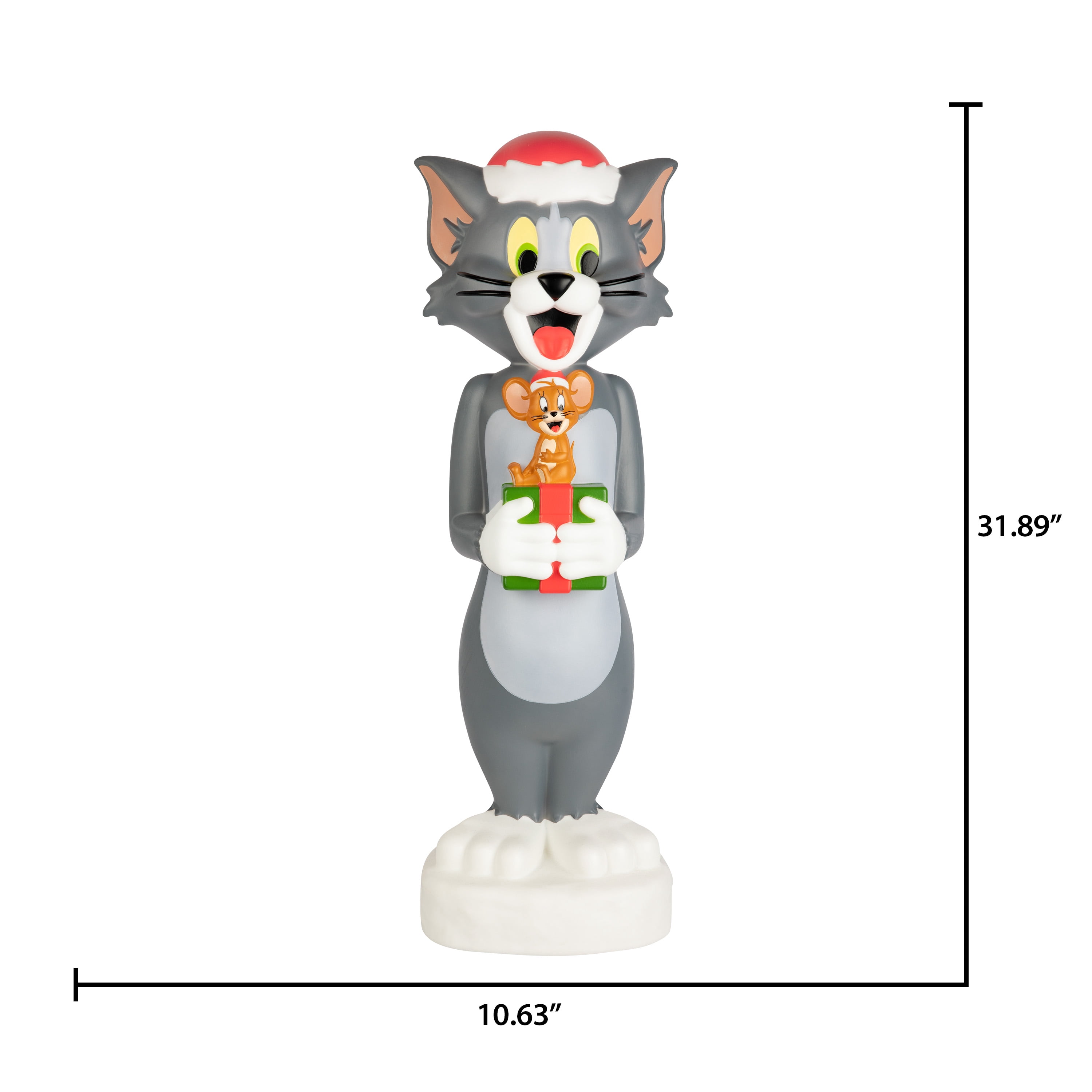 Tom and Jerry Christmas Lighted Blow Mold Outdoor Decor 32-Inch