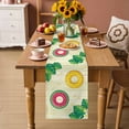 thumbnail image 2 of Summer Swimming Rings Table Runner 70 Inches, Floral Plumeria Yellow Wooden Bed Runner Dresser Scarves Tabletop for Indoor Outdoor Parties/Ceremony/Banquet, 13" x 70", 2 of 9