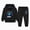 T031-Black, variant on Zuwimk Boys And Girls 2-Piece Graphic Print Hoodie Jogger Set, Athletic Outfits Elastic Waistband, Big Boy Girls Toddler Activewear(T031-Black)