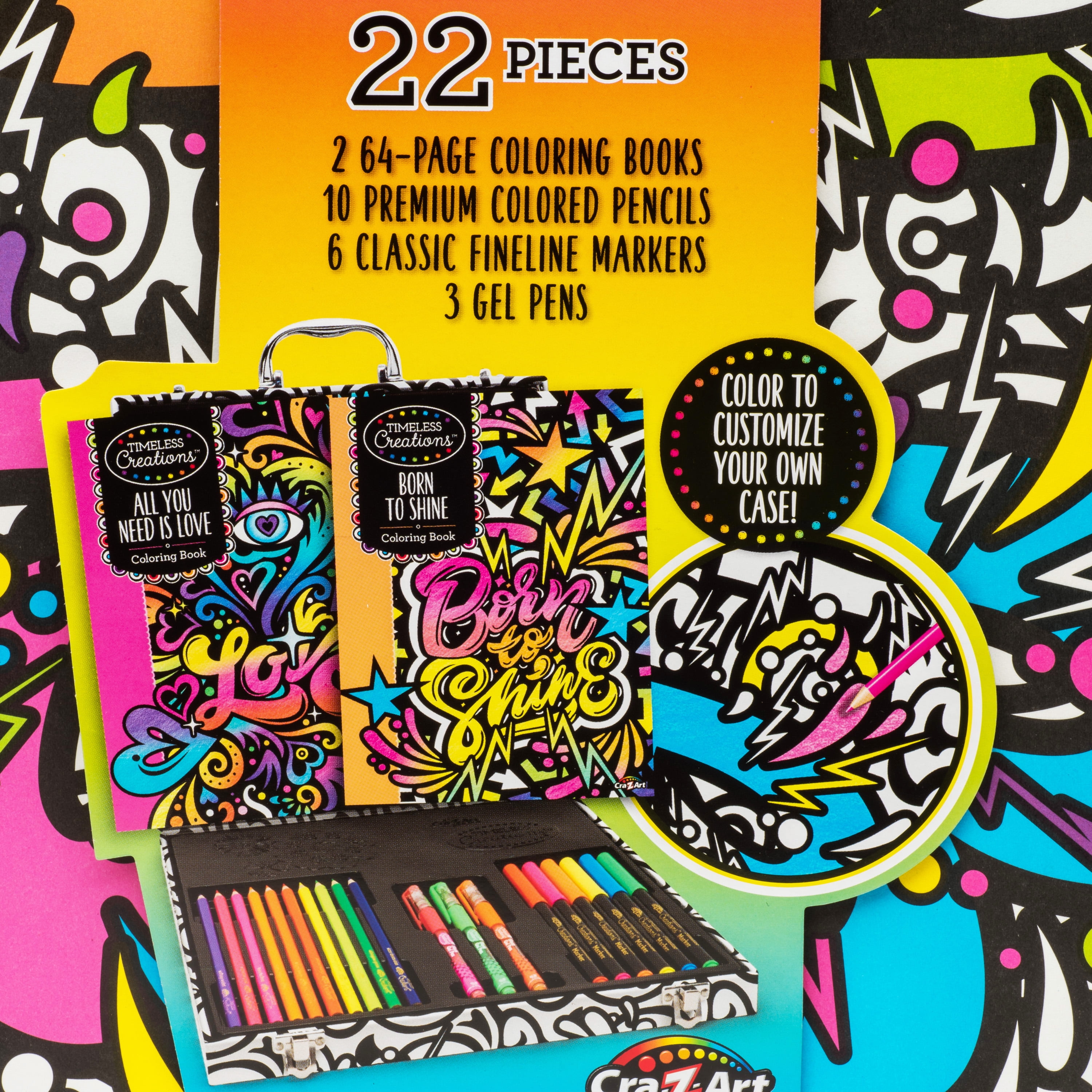 Timeless Creations Neon Coloring Case by Cra-Z-Art at Fleet Farm