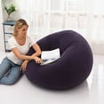 thumbnail image 6 of Cozy Inflatable Bean Bag Chair, Folding & Portable for Living Room, Bedroom, Balcony & Reading Space - Chic Purple Seating Option, 33.5*43.3in, 6 of 7