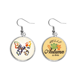 thumbnail image 1 of Orange & amp; mariposa azul con estampado de flores Graffiti Pendiente del lóbulo de la joyería del pendiente de la hoja del otoño Unbranded M, 1 of 3