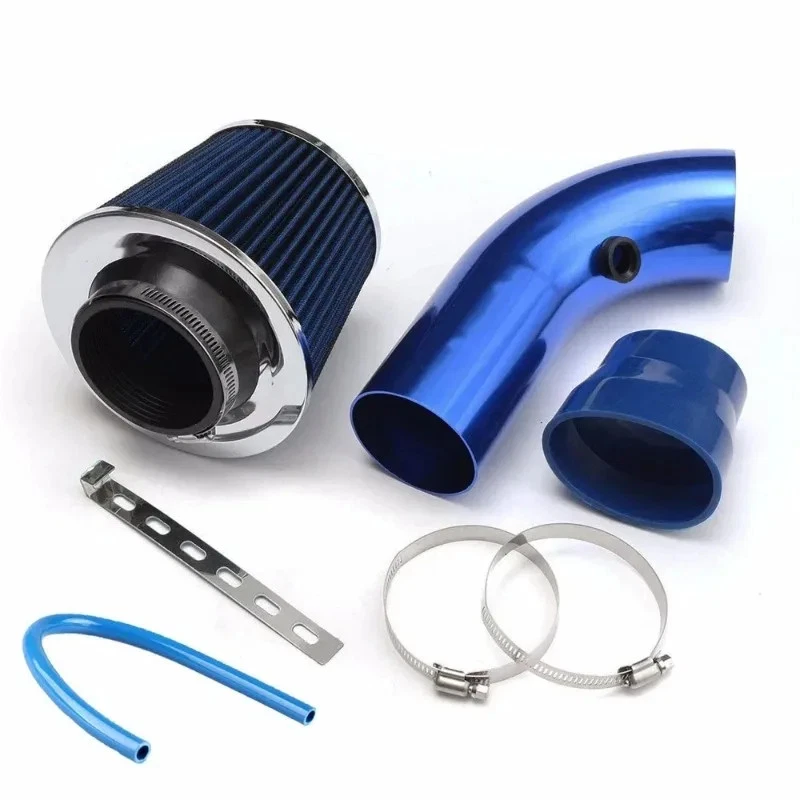 Car Cold Air Intake Filter Induction Kit 3" Pipe Aluminum Power Flow Hose System  Easy Installation for Racing & Daily Driving