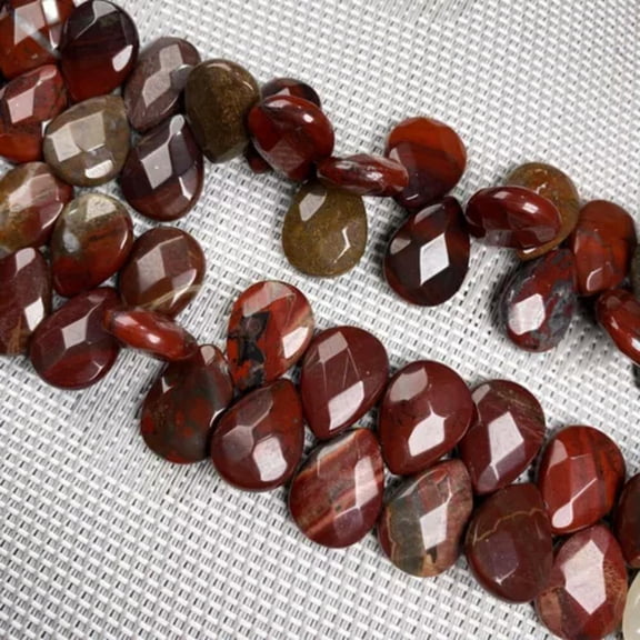 HOOUN Natural Gemstone Water Drop Shape Faceted Crystal Loose Beads for Jewelry Making-Rainbow Stone-13x18x6mm