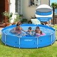 thumbnail image 4 of Costway Round Above Ground Swimming Pool Patio Frame Pool W/ Pool Cover Iron Frame Blue, 4 of 7