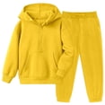 thumbnail image 6 of OGLCCG Girls Sweatsuit Set Half Zip Hooded Pullover Sweatshirt & Jogger Pants with Pocket Casual 2 Piece Fleece Tracksuit Sets 5-13 Years, 6 of 7
