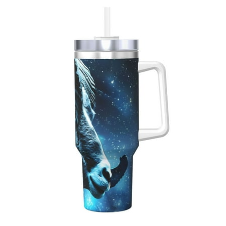 

Goofa Celestial Ram Night Sky Print 40oz Ice Bully With Handle And Straw Stainless Steel Vacuum Insulated Cup And 2 In 1 Straw Lid