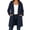 Navy, variant on Lnmiateer Solid Relaxed Fit Zip Up Hooded Long Coat Adjustable Waist Ladies Stretch Thick Fabric Autumn Winter City Walking Travel Windbreaker Outfit