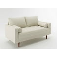 thumbnail image 5 of US Pride Furniture Mid-Century Gabler 58'' Square Arm Loveseat in Faux Leather, White, 5 of 5