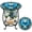 Butterfly C2 Style, variant on 14" Round Mosaic Side Table, Decorative Ceramic Tile Accent Table for Indoor & Outdoor, Versatile Plant Stand & End Table for Patio, Porch, Balcony, Garden & Living Room (Sturdy Metal Base)