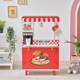 thumbnail image 4 of Teamson Kids Flip & Fry Wooden Burger Shop Playset with 29 Food Accessories, Pretend Play Soda Machine, Fry Station & Storage, 4 of 19
