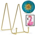 thumbnail image 1 of Techson 8PCS Plate Stands, Metal Easel Display Holder, Tabletop Frame Picture Stand for Decorative Dish, Photo, Book, Plaque, Artistic Work (Gold, 4.3 Inch), 1 of 8