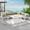Beige, variant on RADIATA Patio Aluminum Furniture Set with Fire Pit Table and Oversized 29" Seats, 7 Pieces Outdoor Sectional Conversation Sofa Set for Backyard, Poolside, 500 lb/Seat, White & Light Gray