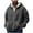 Gray, variant on Men's Winter Zipper Hooded Fleece Sweatshirt With Patch Pocket Casual Jacket for Cold Weather Outdoor Activities and Daily Wear with Warm and Soft Material,Army Green,L