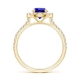 thumbnail image 2 of ANGARA Natural Floating Tanzanite Halo Ring with Diamond Accents in 14K Yellow Gold for Women (Size-6mm) | December Birthstone, Birthday, Anniversary, Jewelry Gift for Women | Natural Tanzanite Ring, 2 of 9