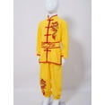 thumbnail image 2 of Nyeemya Kids Boys Girls Kung Fu Suit Unisex Children Dragon Embroidery Tai Chi Outfit Chinese Martial Yellow 110, 2 of 8