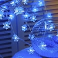 CASAFUN Warm White 40 LED Christmas Cluster Lights Plug in, Snowflake