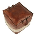 thumbnail image 5 of Cobbler Industrial Pouf in Brown Leather & Tan Canvas by, 5 of 5
