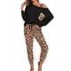 thumbnail image 2 of Puntoco 2 piezas traje de leopardo para mujer manga larga bolsillo de ocio pantalones de chándal para el hogar conjuntos liquidación Puntoco Puntoco-4693, 2 of 8
