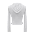 thumbnail image 6 of Vinsonshop Women's Y2k Hoodie Crop Zip Up Ribber Knit Fall Jacket Tops Slim Fit Long Sleeves Sweatshirt with Pockets (S-XXL), 6 of 6