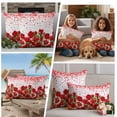 thumbnail image 6 of Valentine's Day Outdoor Waterproof Pillow Covers Set of 2, Vintage Watercolor Red Roses Romantic Gradient Red Loves Pillowcase Decorative Throw Cushion Cases for Patio Garden Couch 26 x 26 Inches, 6 of 9