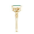 thumbnail image 3 of Rosec Jewels Created Emerald Solitaire Ring with Diamond for Women - Celtic Knot Ring (6X8 mm), 10K Yellow Gold, US 11.00, 3 of 8