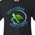 thumbnail image 4 of Inktastic Skip a Straw Save a Turtle with Cute Green Sea Turtle Youth T-Shirt, 4 of 5