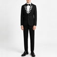 thumbnail image 3 of Stamzod Boys formal Suit 2 Piece Slim Fit Two-Button Lined Blazer Jacket and Elastic Waist Dress Pants Set Wedding Boys' Clothing Sets Black C 11-12Years, 3 of 10