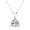 White, variant on Sterling Silver with Natural White Topaz Solitaire Pendant with 18" Chain 2" Extension