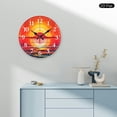 thumbnail image 4 of PRATYUS 10 Inch Round Wooden Wall Clock Sunset Water Boat Print 10x10in, 4 of 8