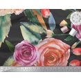 thumbnail image 2 of Soimoi Poly Georgette Fabric Leaves & Rose Flower Print Sewing Fabric Yard 42 Inch Wide, 2 of 3