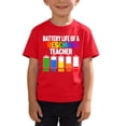 thumbnail image 7 of Boys Red Funny Kids T-Shirt, Preschool Teacher Battery Life Graphic Tee, Cotton Shirt for Teacher Appreciation & Back to School, Kids to Youth Sizes,Size 4 T, 7 of 7