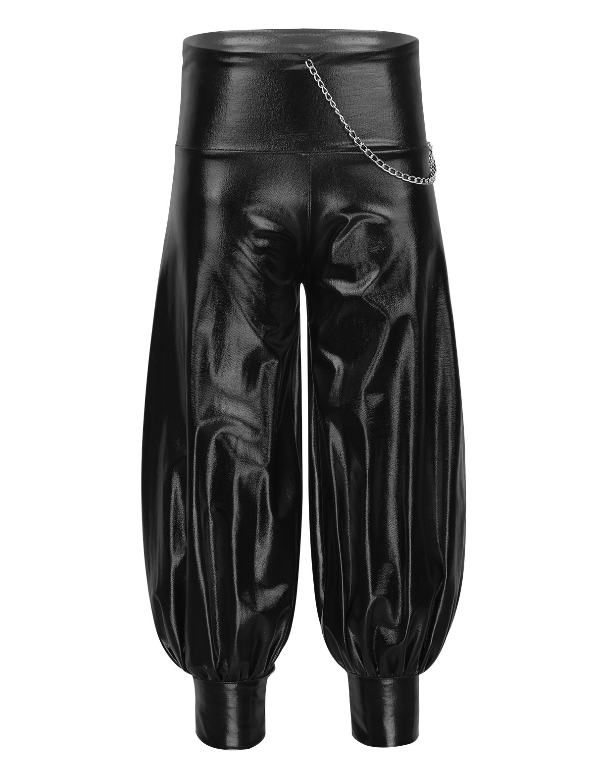iiniim Kids Girls Boys Metallic Harem Dance Pants with Chain for Modern