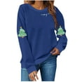 thumbnail image 2 of Yteetum Sweatshirts for Women Christmas Printed Oversized Crewneck Fleece Lining Pullover Hoodless Sweatshirts Tops Womens Casual Christmas Print Round Neck Loose Long Sleeve Sweatshirts Fall, 2 of 5