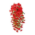thumbnail image 3 of balikha Artificial Hanging Flowers Fake Wall Hanging Plants Floral Teardrop Never Withering Spring Teardrop Swag for Home Garden Yard Red, 3 of 9