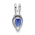 thumbnail image 4 of Auriga 14k White Gold Pear Tanzanite and Diamond Pendant for Women (L-13.6mm, W-5mm), 4 of 6
