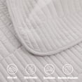 thumbnail image 6 of Whale Flotilla California King Quilt Set, Soft and Lightweight Bedspreads Coverlet with Striped Pattern, Reversible Bedding Sets with Pillow Shams, 104x112 Inches, Light Grey, 6 of 9